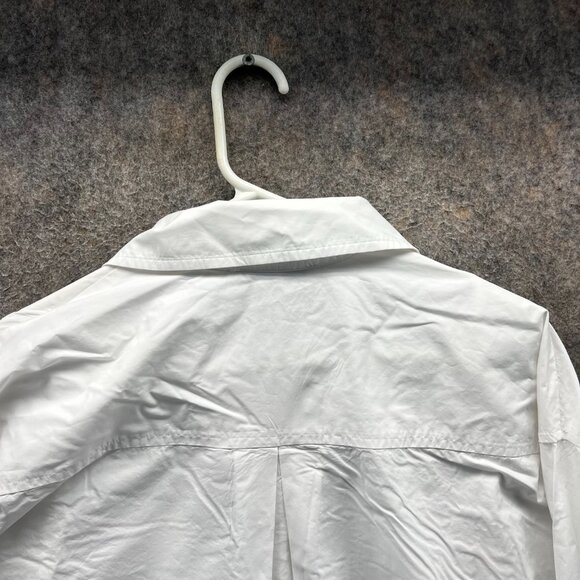 L'Academie Dress Shirt Womens XS White Button Down Anorak Utility Drape Nylon - Picture 9 of 10